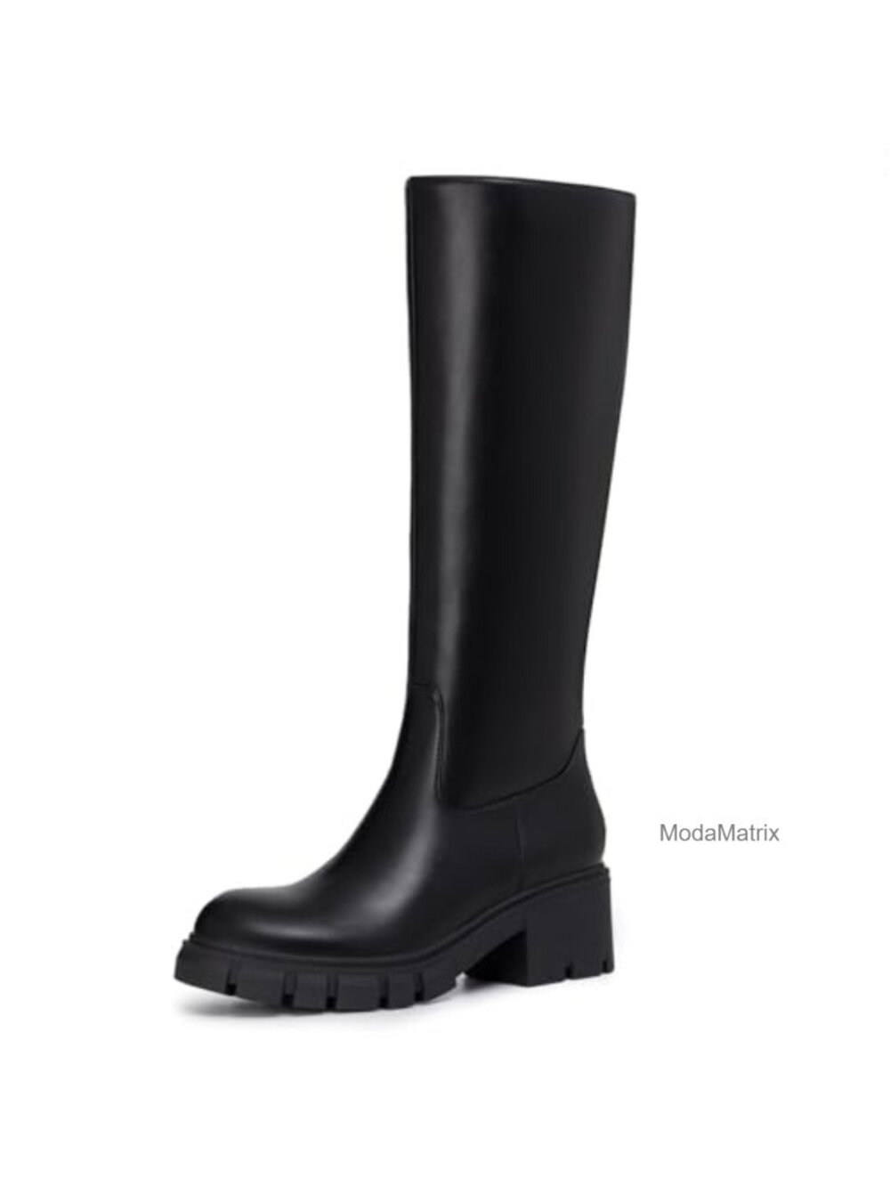 Women's Knee High Platform Boots with Soft PU Leather and Chunky Heel